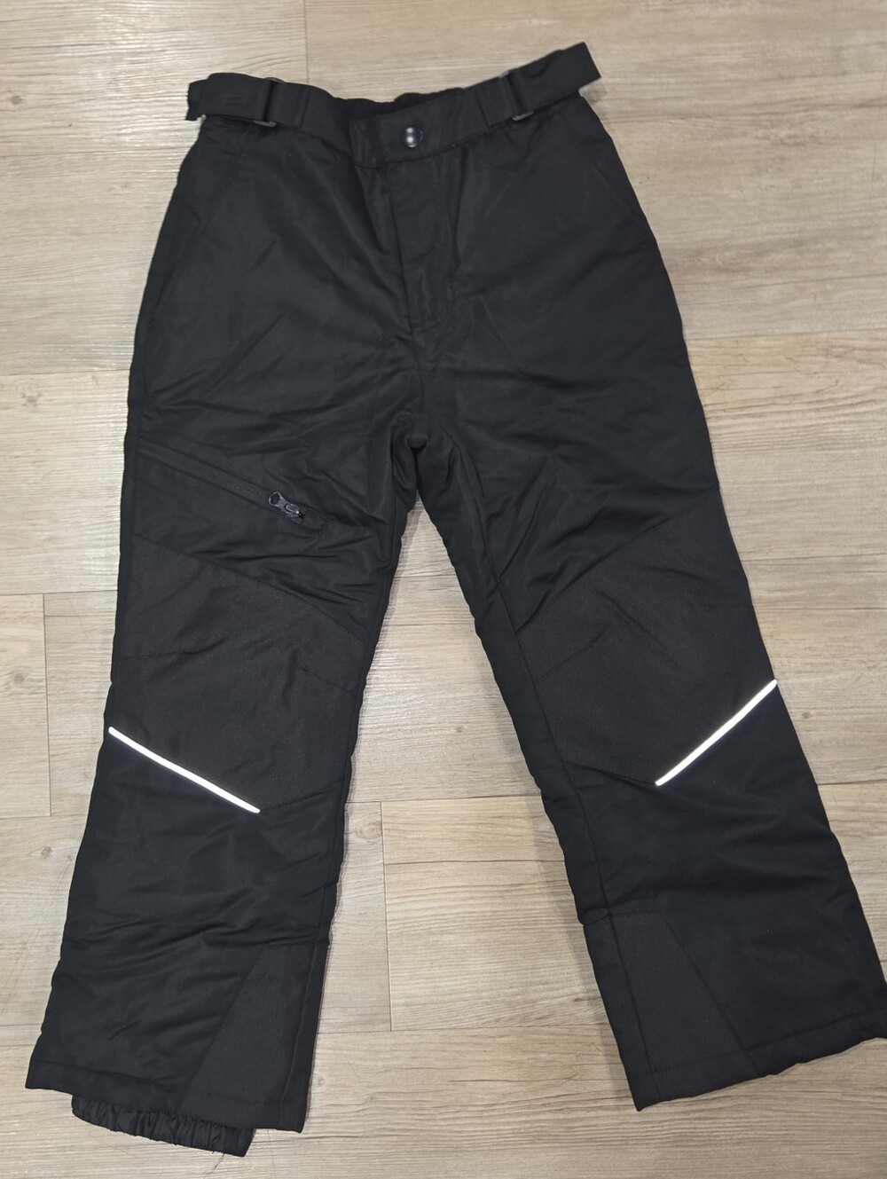 Swiss Tech Black Kids Snow Pants with Reflective Strips